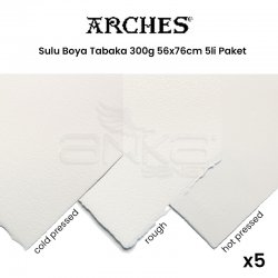 Arches - Arches Sulu Boya Tabaka Natural White 185g 56x76cm 5li Paket