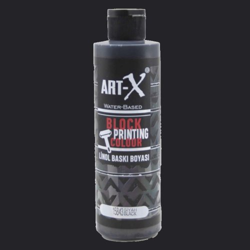 Art-X Su Bazlı Linol Baskı Boyası 240cc Siyah - Siyah
