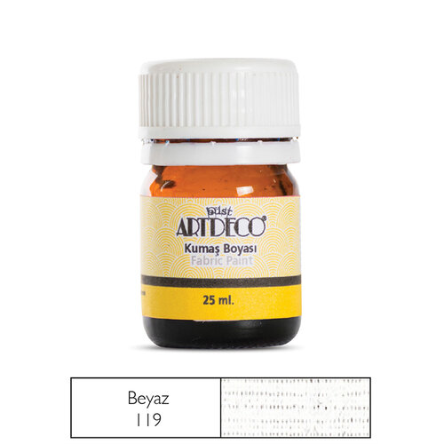 Artdeco 25ml Kumaş Boyası Beyaz No:119 - 119 Beyaz