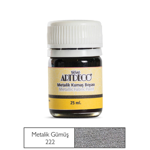 Artdeco 25ml Metalik Kumaş Boyası Gümüş No:222 - 222 Gümüş