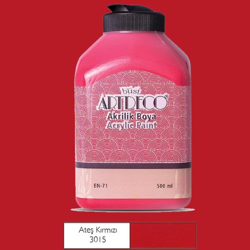 Artdeco Akrilik Boya 500ml 3015 Ateş Kırmızı - 3015 Ateş Kırmızı 