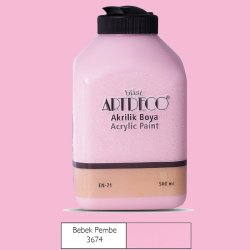 Artdeco - Artdeco Akrilik Boya 500ml 3674 Bebek Pembe 