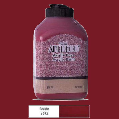 Artdeco Akrilik Boya 500ml 3643 Bordo - 3643 Bordo 