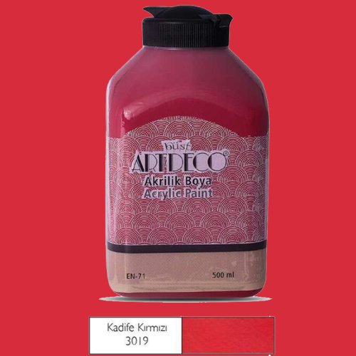 Artdeco Akrilik Boya 500ml 3019 Kadife Kırmızı - 3019 Kadife Kırmızı 