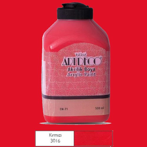 Artdeco Akrilik Boya 500ml 3016 Kırmızı 