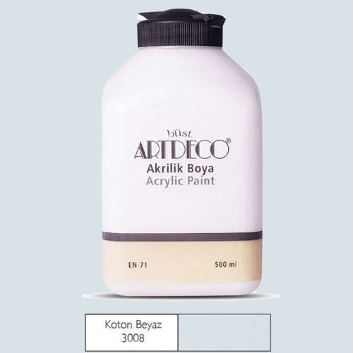 Artdeco Akrilik Boya 500ml 3008 Koton Beyaz - 3008 Koton Beyaz 