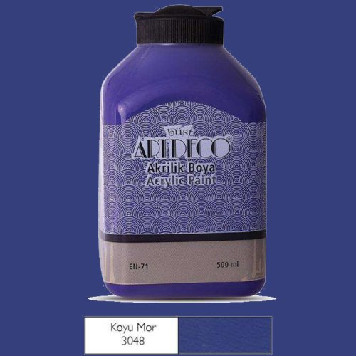 Artdeco Akrilik Boya 500ml 3048 Koyu Mor - 3048 Koyu Mor 