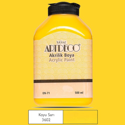 Artdeco Akrilik Boya 500ml 3602 Koyu Sarı - 3602 Koyu Sarı 