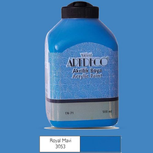 Artdeco Akrilik Boya 500ml 3053 Royal Mavi - 3053 Royal Mavi 