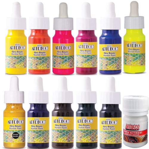 Artdeco Ebru Boyası 30ml 12li Set 1