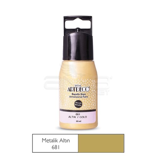 Artdeco Metalik Boyutlu Boncuk Boya 60ml 681 Altın - 681 Altın