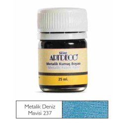 Artdeco - Artdeco 25ml Metalik Kumaş Boyası Deniz Mavisi 237
