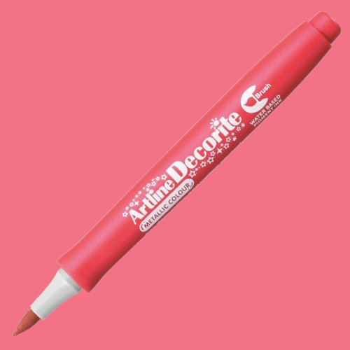 Artline Decorite Brush Marker Metalik Red