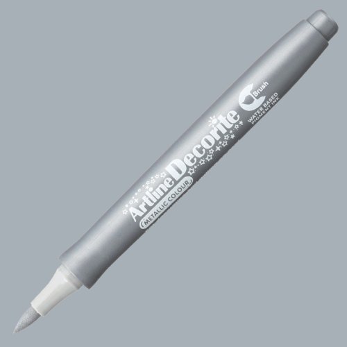 Artline Decorite Brush Marker Silver - Silver