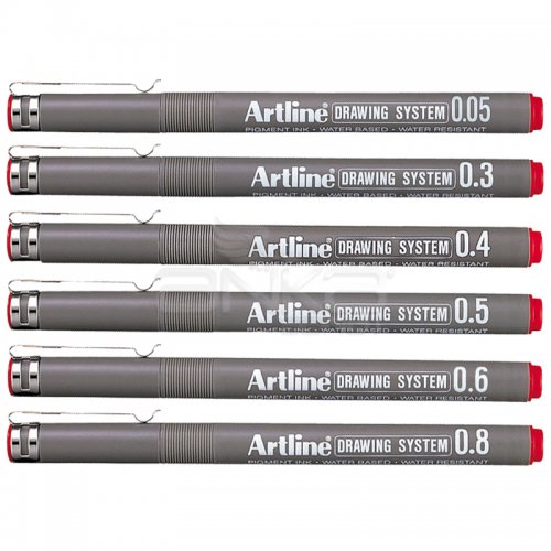 Artline Drawing System Teknik Çizim Kalemi Kırmızı