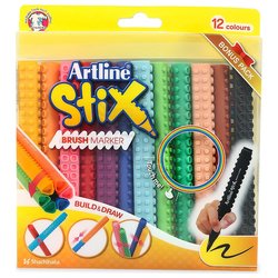 Artline Stix Brush Marker 12 Renk - Thumbnail