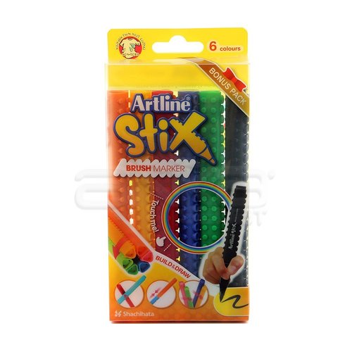 Artline Stix Brush Marker 6 Renk