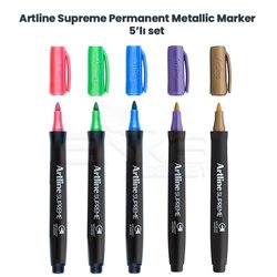 Artline - Artline Supreme Permanent Metallic Marker 5li Set