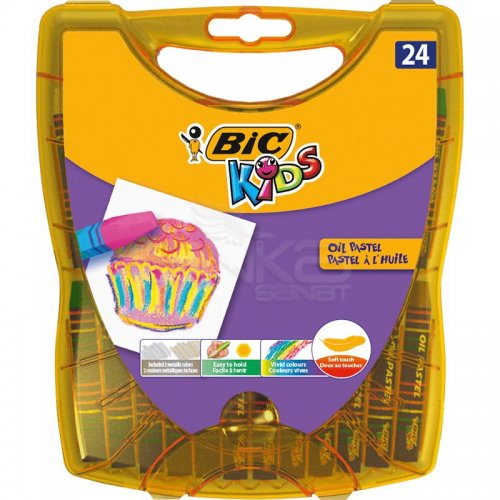 Bic Kids Yağlı Pastel Plastik Kutulu 24 Renk