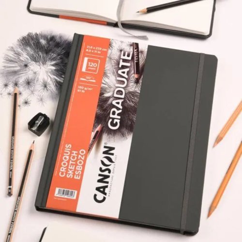 Canson Graduate BK Cangrabk Sert Kapaklı Çizim Defteri 120g 10,2x15,2 60 Yaprak