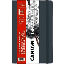 Canson - Canson BK Cangrabk Sert Kapaklı Eskiz Defteri 90g 14x21,6cm 92 Yaprak Açık Gri