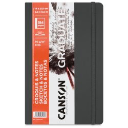 Canson - Canson BK Cangrabk Sert Kapaklı Eskiz Defteri 90g 14x21,6cm 92 Yaprak Koyu Gri