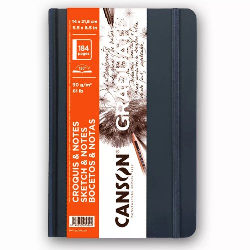 Canson BK Cangrabk Sert Kapaklı Eskiz Defteri 90g 14x21,6cm 92 Yaprak Lacivert