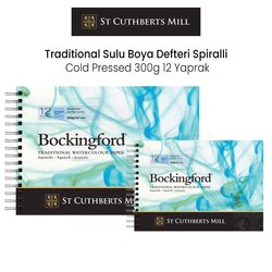 St Cuthberts - Bockingford Traditional Sulu Boya Defteri Spiralli Cold Pressed 300g 12 Yaprak