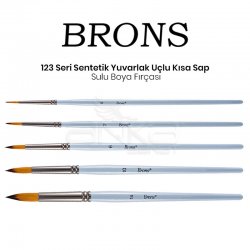 Brons - Brons Sentetik 123 seri Yuvarlak Uçlu Sulu Boya Fırçası