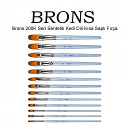 Brons 200K Seri Sentetik Kedi Dili Kısa Saplı Fırça - Thumbnail