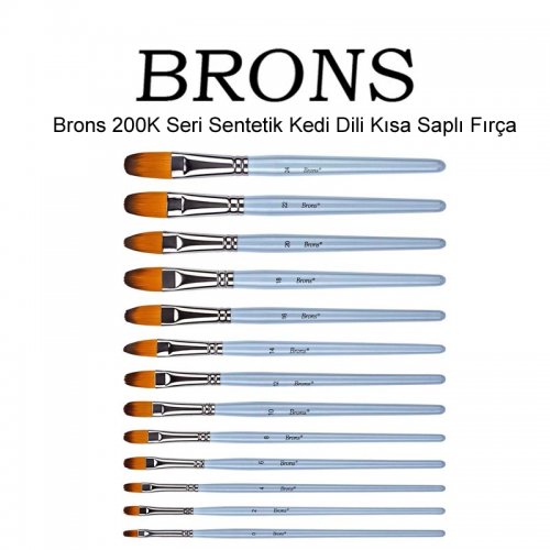 Brons 200K Seri Sentetik Kedi Dili Kısa Saplı Fırça