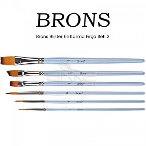 Brons Blister 6lı Karma Fırça Seti 2