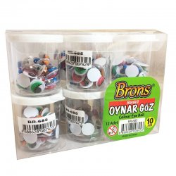 Brons - Brons Oynar Göz Siyah 30mm 12li Set BR-685