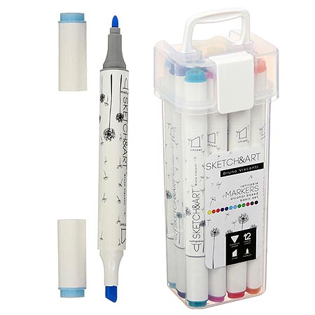 Bruno Visconti Brush Pen Marker Kalem Seti 12li Basic Set