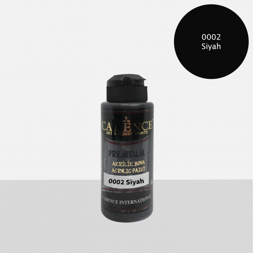 Cadence Premium Akrilik Boya 120ml 0002 Siyah - 0002 Siyah