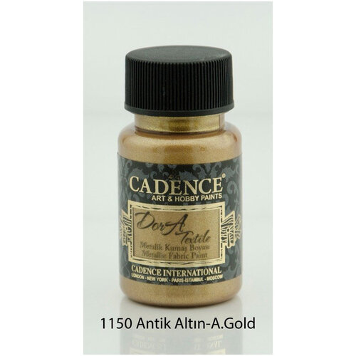 Cadence Dora Textile Metalik Kumaş Boyası 50ml 1150 Antik Altın