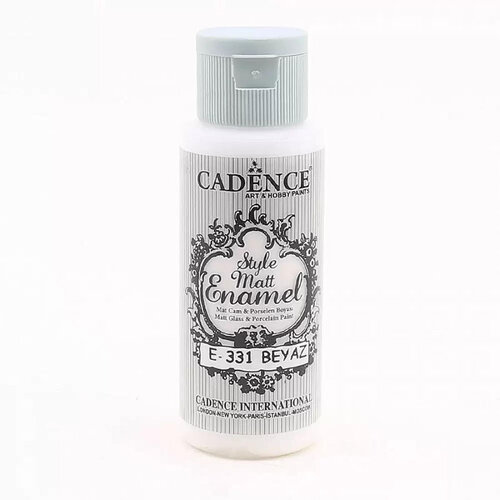 Cadence Style Matt Enamel E-331 Beyaz-White Cam & Porselen Boyası 59ml - E-331 Beyaz-White