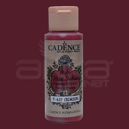 Cadence Style Matt Fabric Kumaş Boyası 59ml F637 Crimson Kırmızı - F637 Crimson Kırmızı