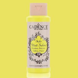 Cadence - Cadence Style Matt Fabric Kumaş Boyası 59ml F651 Fosforlu Sarı