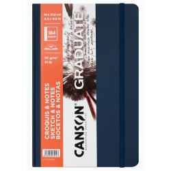 Canson - Canson Graduate Mavi Sert Kapak Eskiz Defteri 90g 184 Yaprak 14x21.6cm