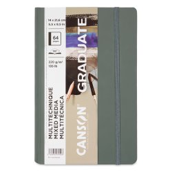 Canson - Canson Graduate Mixed Media Sert Kapak Gri Blok 220g 14x21cm 64 Yaprak