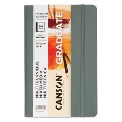Canson - Canson Graduate Mixed Media Sert Kapak Natural Blok 220g 14x21cm 64 Yaprak