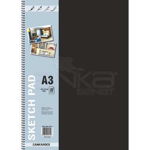 Can Kardeş Spiralli Sketch Pad 30 Yaprak 200g 29,7x42cm - 29,7x42cm