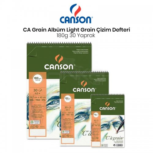 Canson CA Grain Albüm Light Grain Spiralli 180g 30 Yaprak