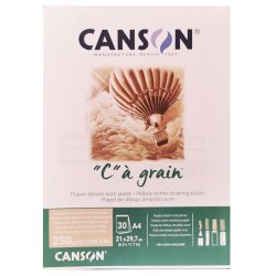 Canson - Canson CA Grain Yellow Ochre Drawing Paper 30 Yaprak 250g 21x29,7cm