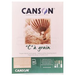 Canson - Canson CA Grain Yellow Ochre Drawing Paper 30 Yaprak 250g 29,7x42xm