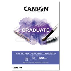 Canson Graduate Mixed Media White Çizim Defteri 200g 20 Yaprak - Thumbnail