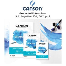 Canson Graduate Watercolour Sulu Boya Blok 250g 20 Yaprak - Thumbnail