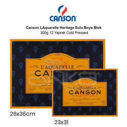 Canson LAquarelle Heritage Sulu Boya Blok 300g 12 Yaprak Cold Pressed - Thumbnail