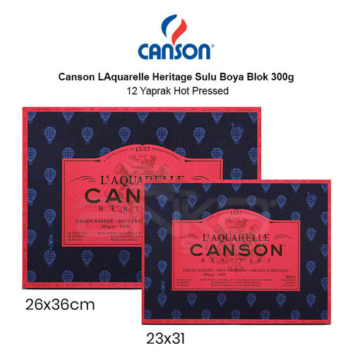 Canson LAquarelle Heritage Sulu Boya Blok 300g 12 Yaprak Hot Pressed